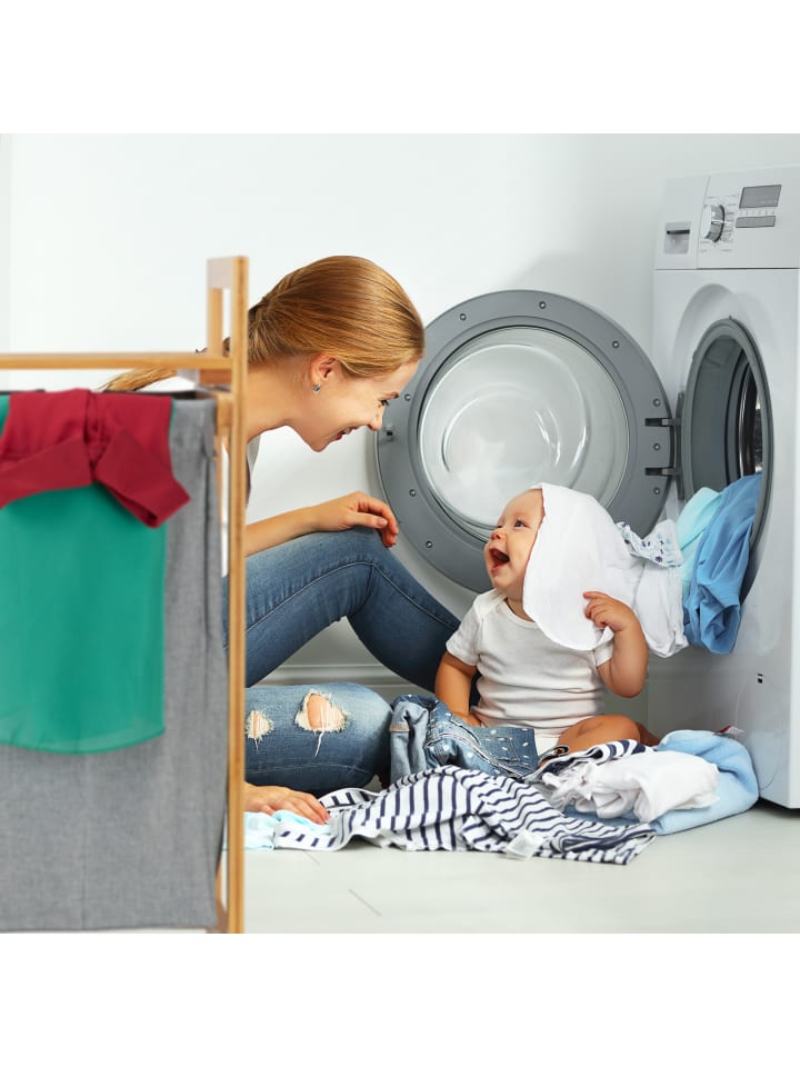relaxdays Wäschekorb 2 Fächer mit Ablage günstig kaufen onesize