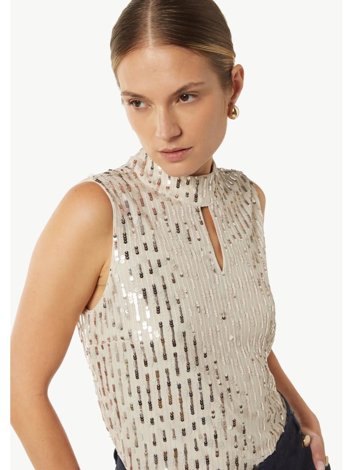 comma Bluse ärmellos in Beige günstig kaufen