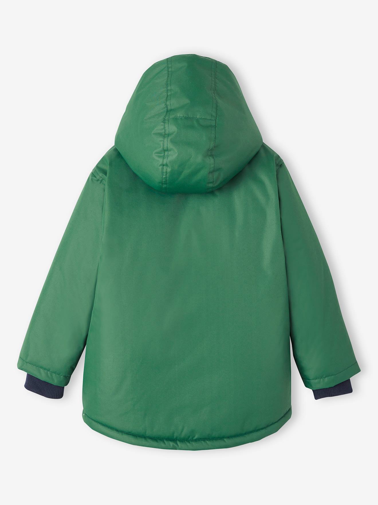 Parka à capuche doublée polaire garçon vert