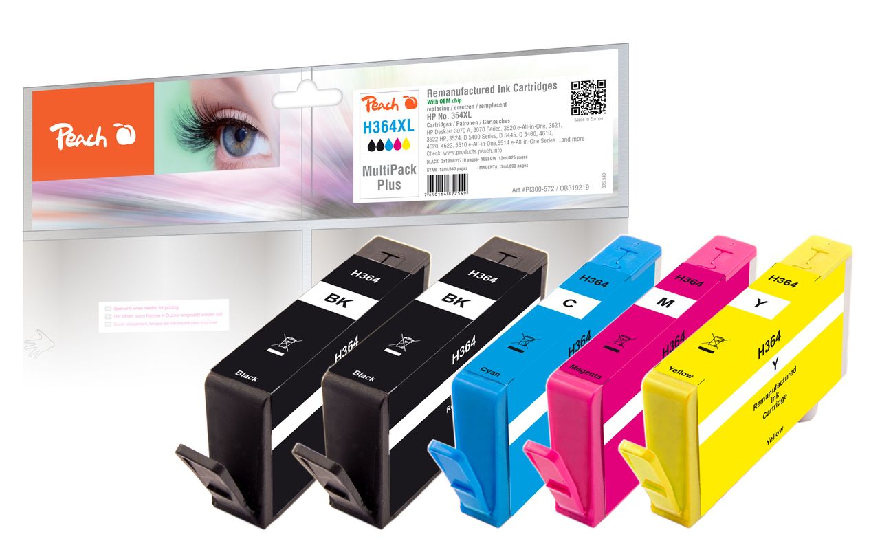 Peach Spar Pack Plus Tintenpatronen ersetzt HP No. 364