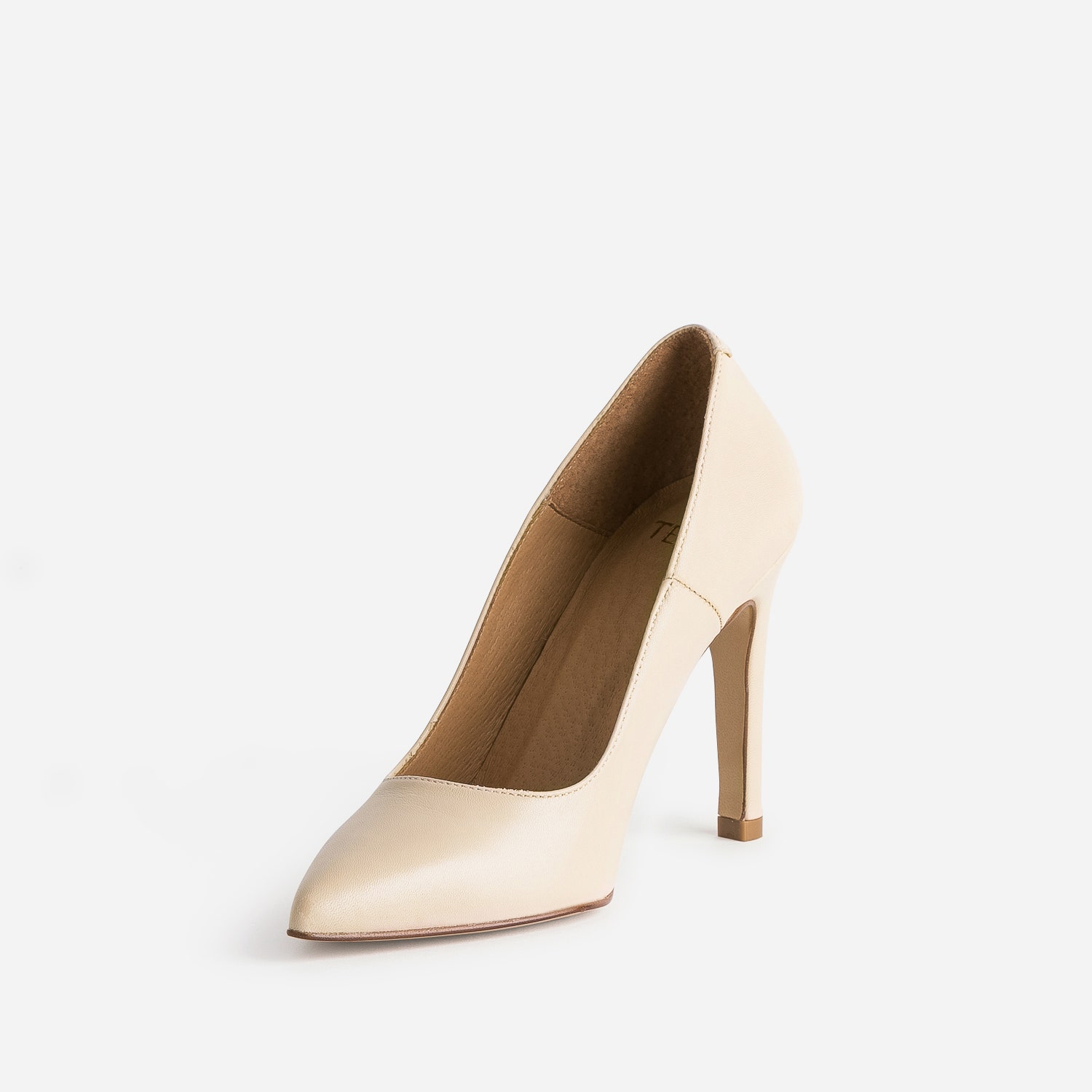 Stiletto TEXTO beige en cuir