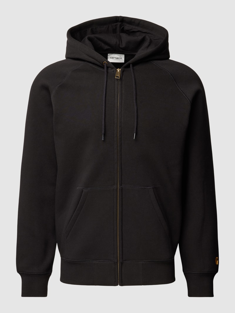 Sweatjacke mit Logo-Stitching Modell 'CHASE' in schwarz
