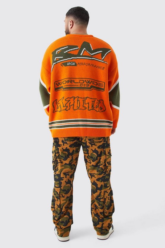 Plus Twill Camouflage Cargo-Hose mit geradem Bein