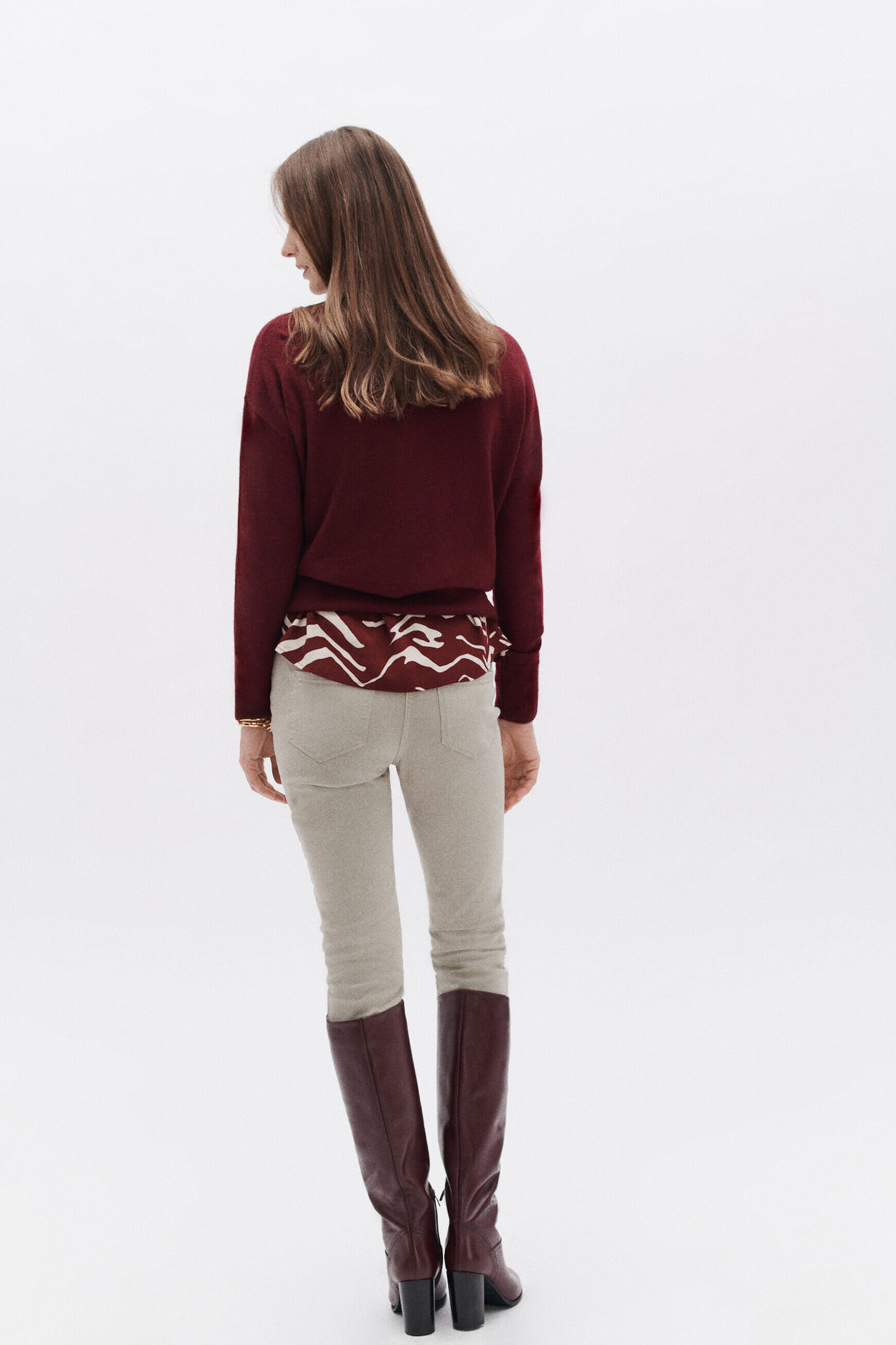 Pull marcelin bordeaux femme