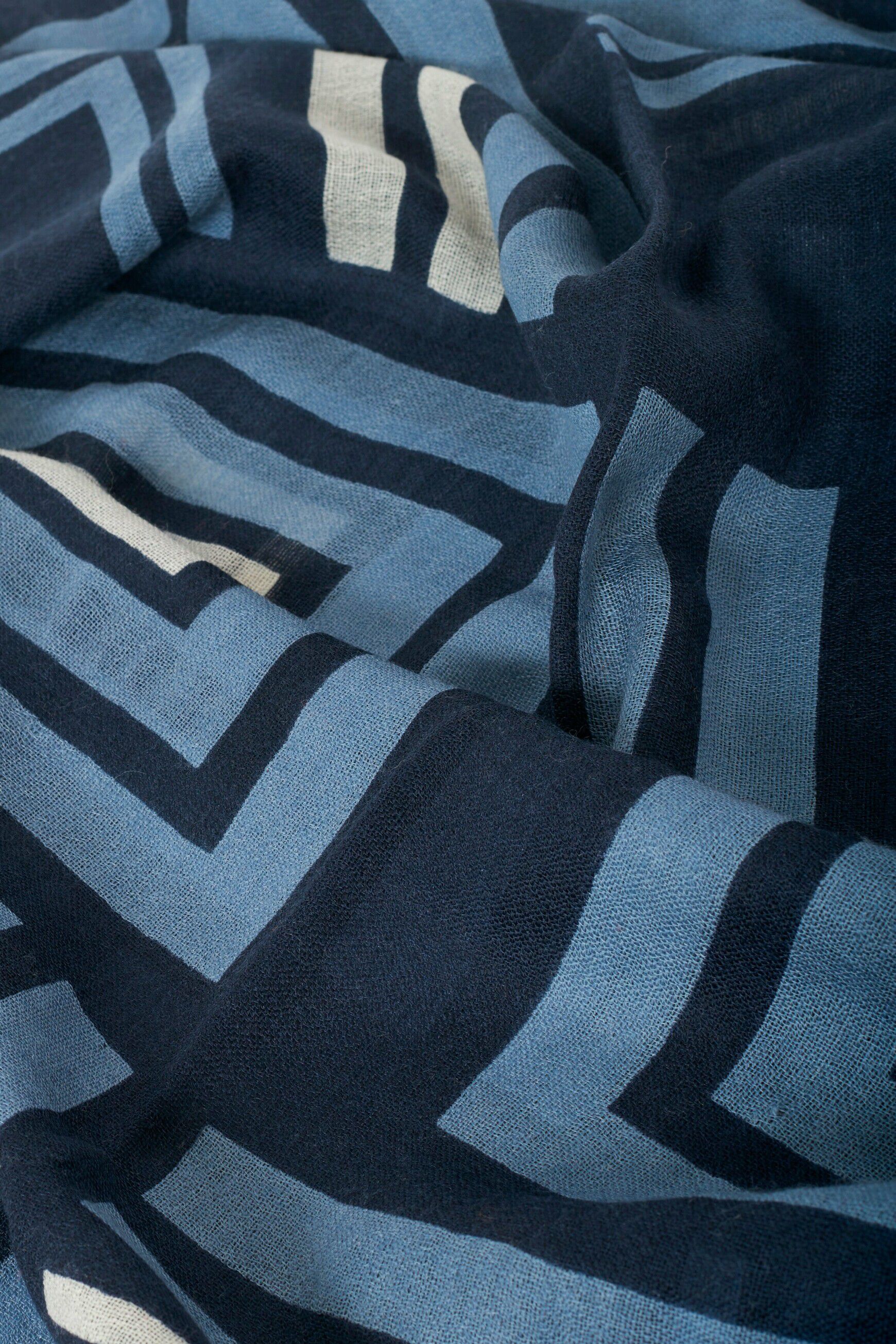 Foulard caroll bleu marine femme