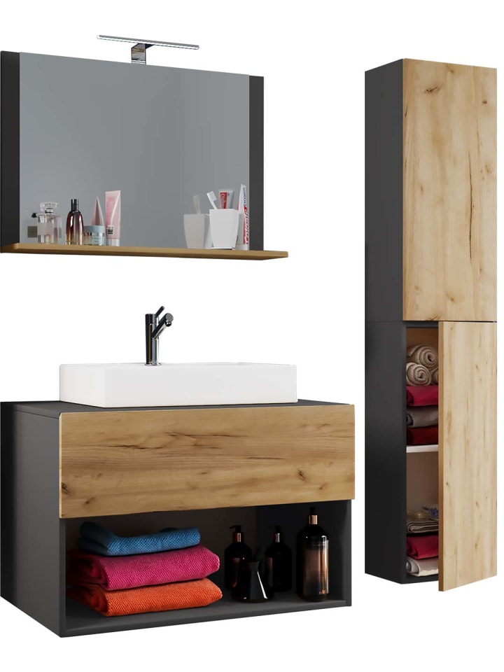 ebuy24 Badmöbelset LendasII80 Anthrazit 80 x 52 cm günstig kaufen onesize