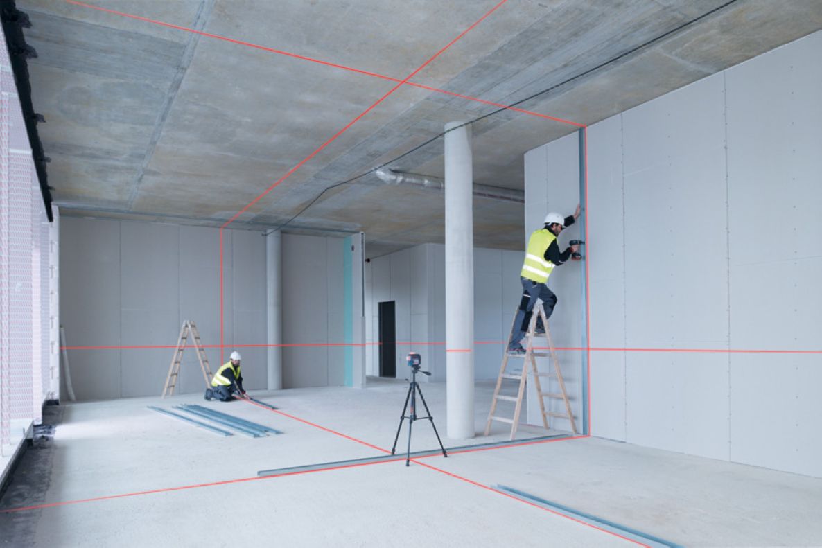 Bosch Blue 0601063R05 GLL 3-80 C Linjelasersæt 1x 12V 2,0 Ah og hurtiglader GAL 12V-40 CV i L-BOXX