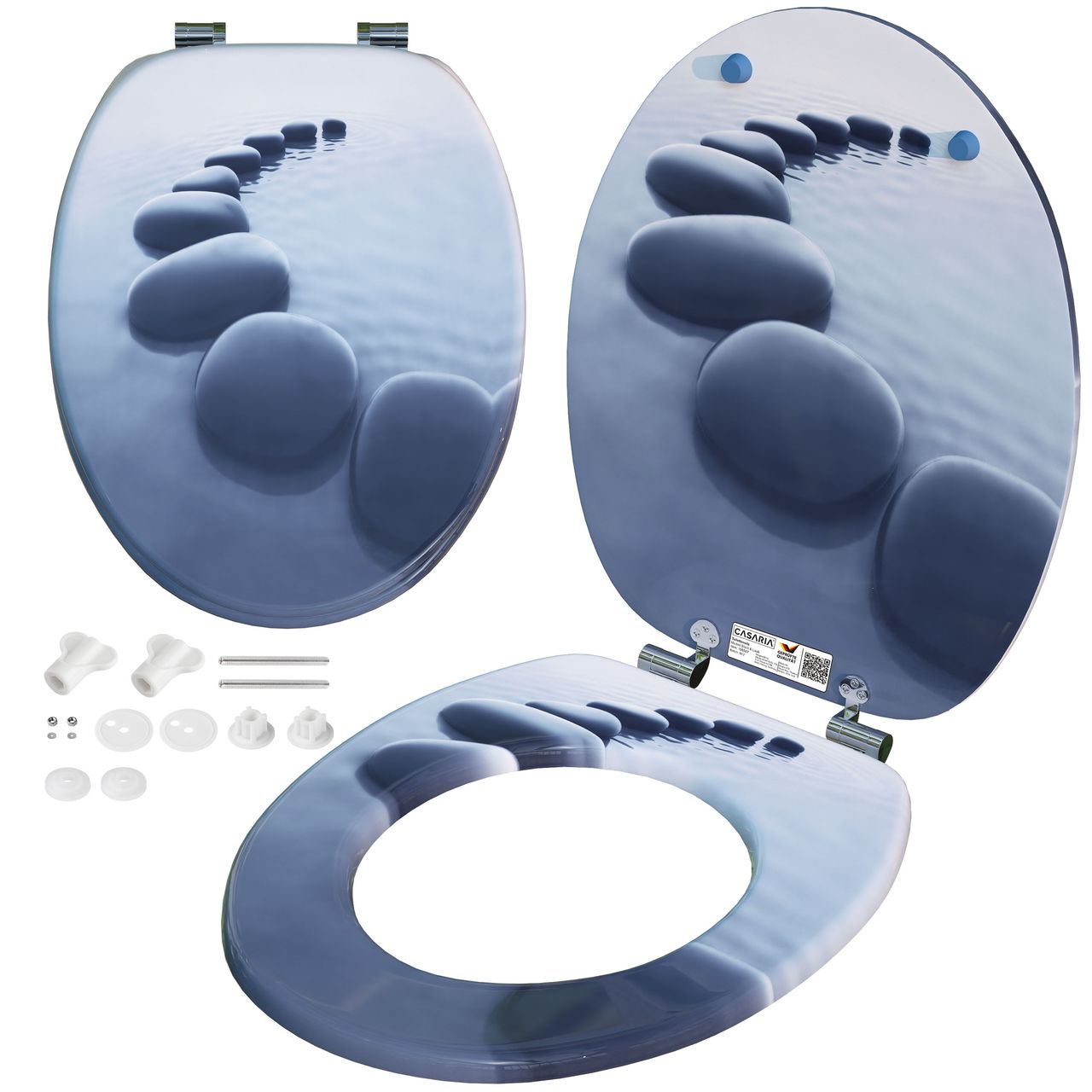 Casaria Toilettensitz Stonedesign mit Absenkautomatik