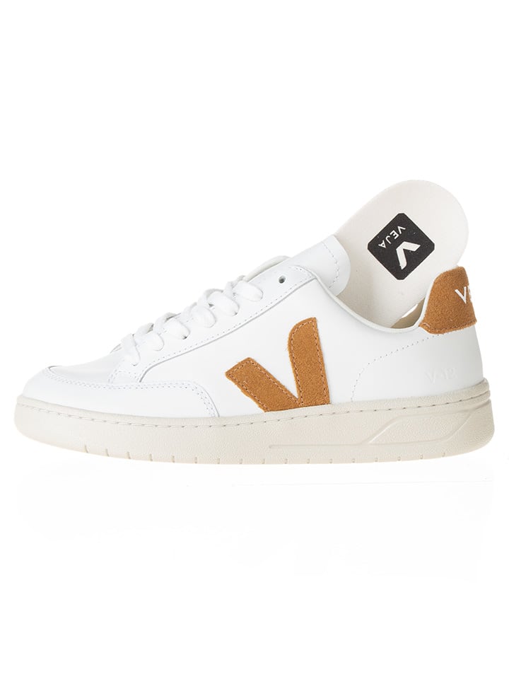 Veja Leder-Sneakers in Weiß/ Hellbraun günstig kaufen