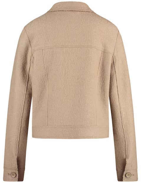 Kastige Blazerjacke in Bouclé-Optik