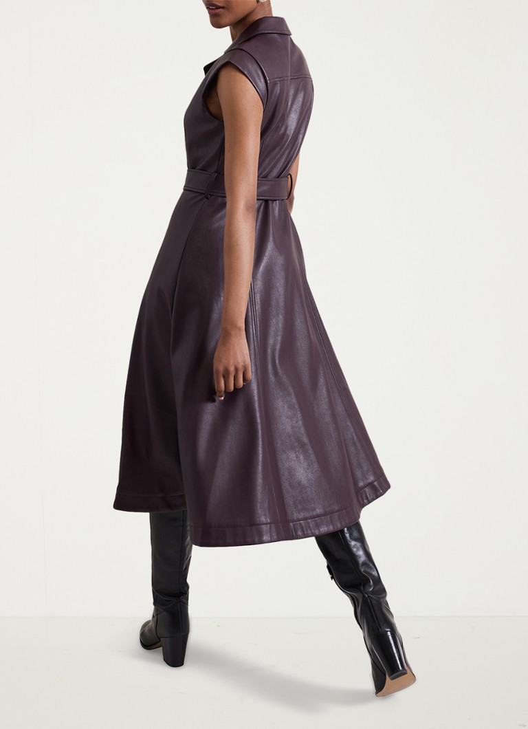 Rochie cămașă midi din piele ecologică Ellie de la Phase Eight, cu curea.