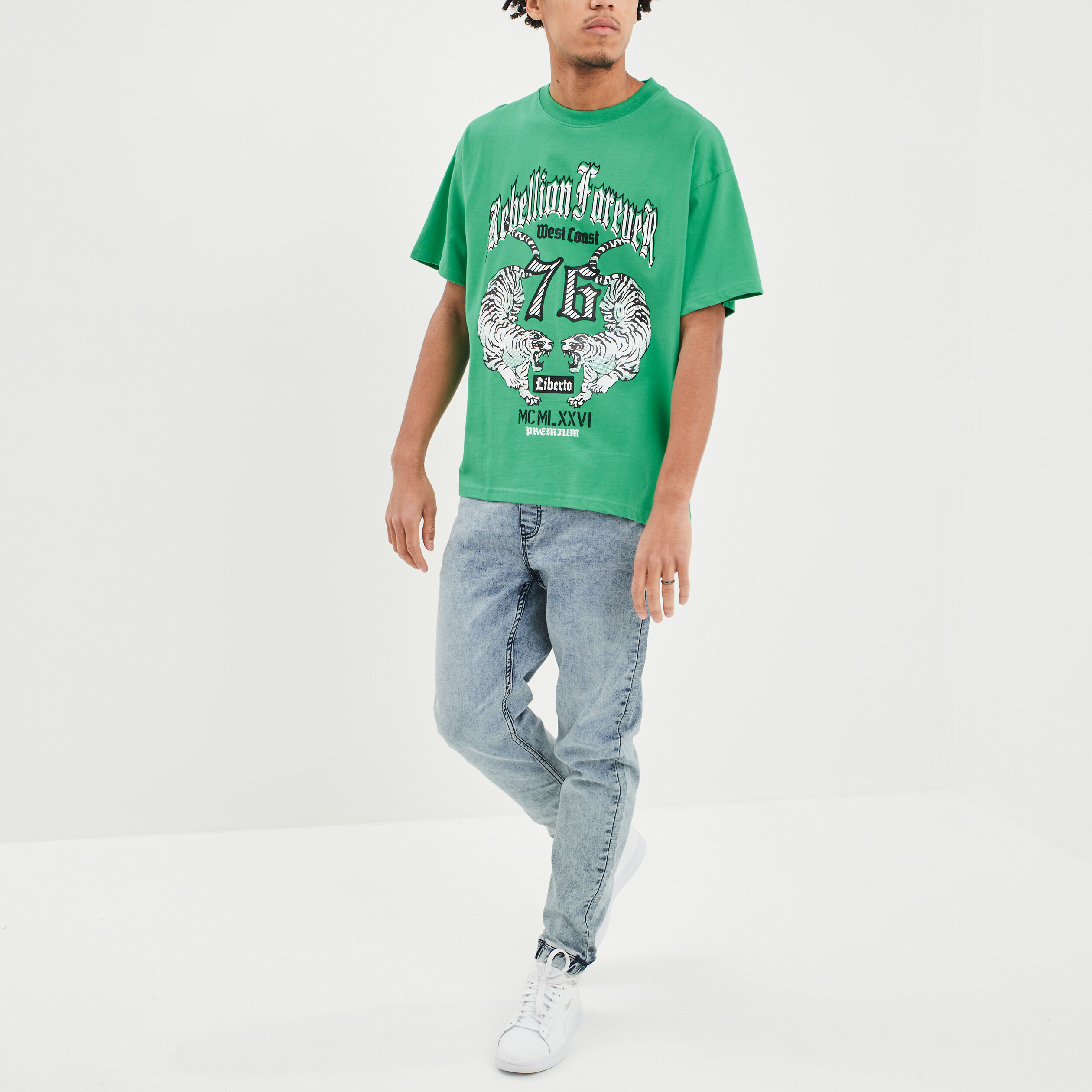 T-shirt manches courtes Liberto vert homme | La Halle