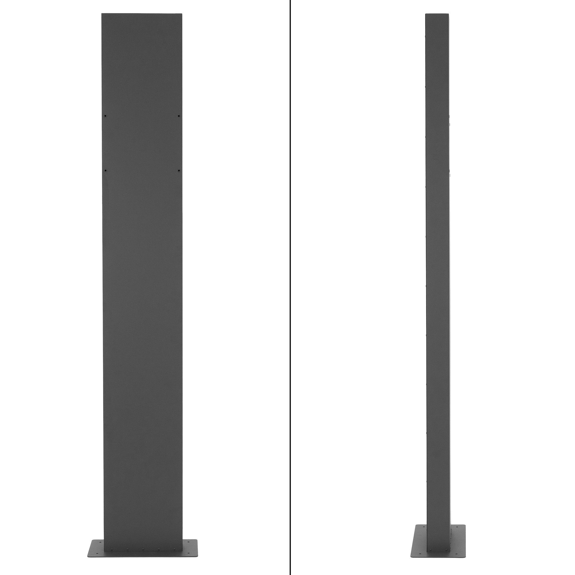 ML-DESIGN Briefkasten Briefkastenständer Wandbriefkasten Standfuß Ständer Halterung, Edelstahl pulverbeschichtet Anthrazit 170cm Freistehend