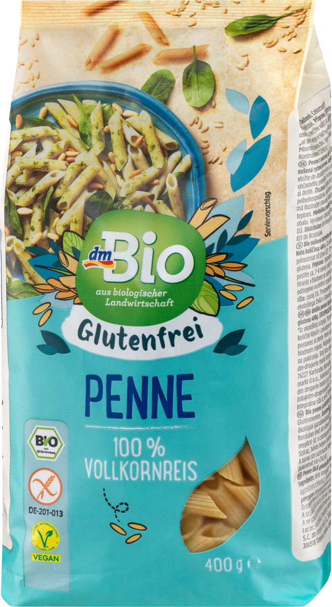 Nudeln, Penne aus Vollkornreis, 400 g