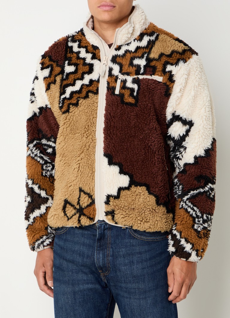 Giacca Obey Moroccan Teddy Rug con tasche con cerniera