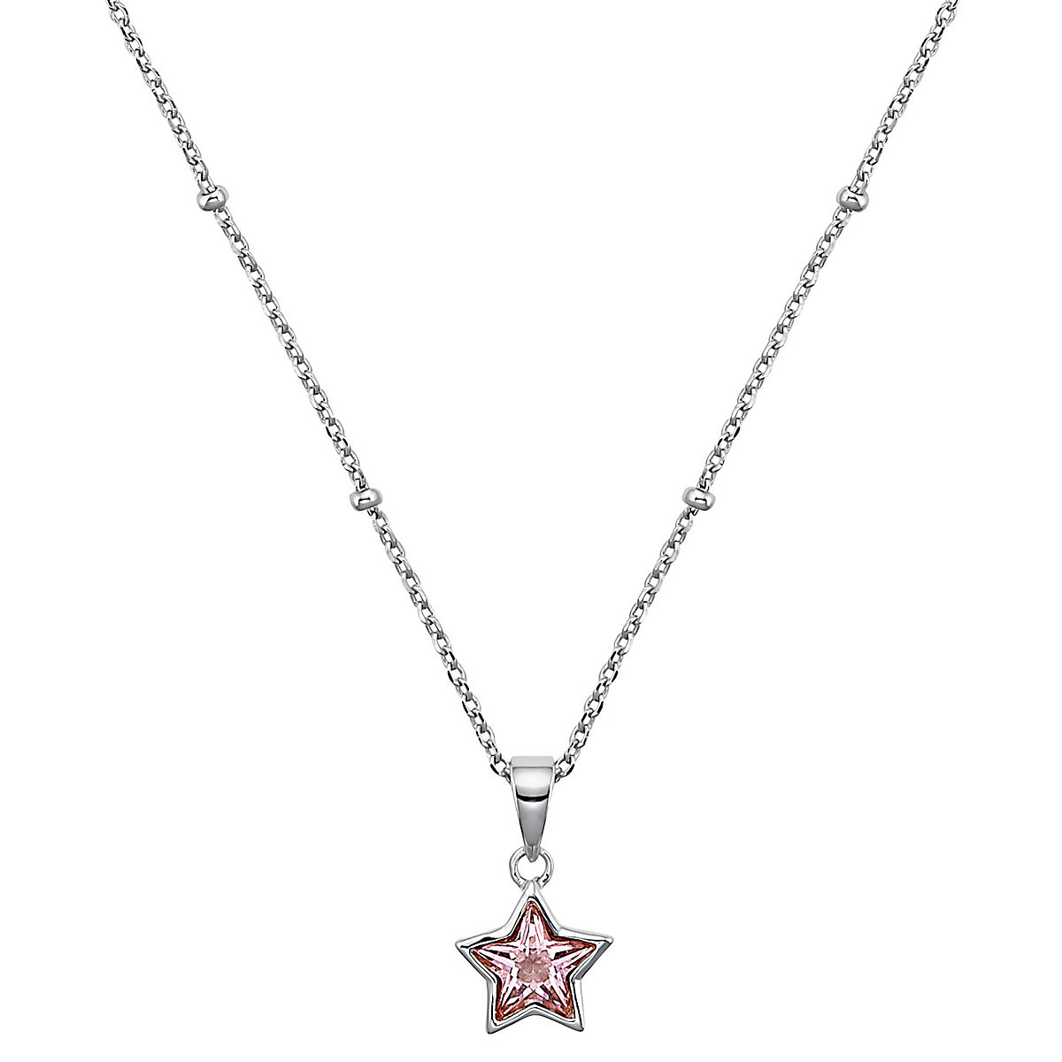 Silber Kinder-Halskette mit rosa Stern-Anhänger Halsketten
