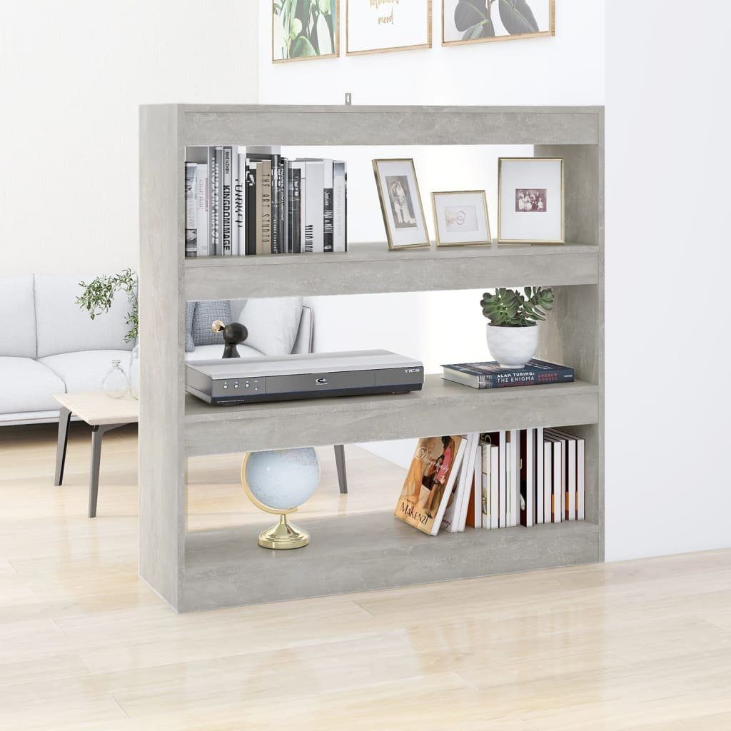 vidaXL Bücherregal Bücherregal/Raumteiler Betongrau 100x30x103 cm, 1-tlg.