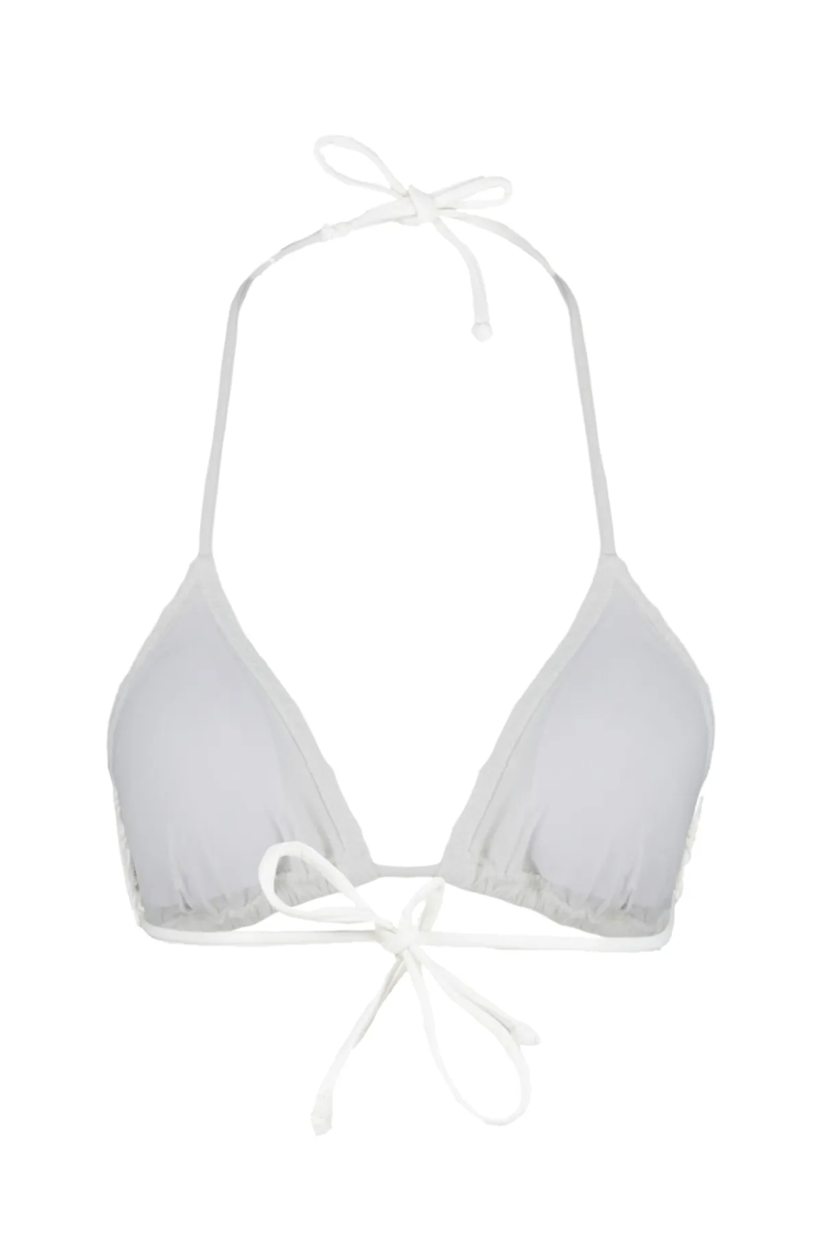 Trendyol Collection  Ecrufarbenes, strukturiertes Triangel-Bikinioberteil für die Brautmode TBESS23BU00272