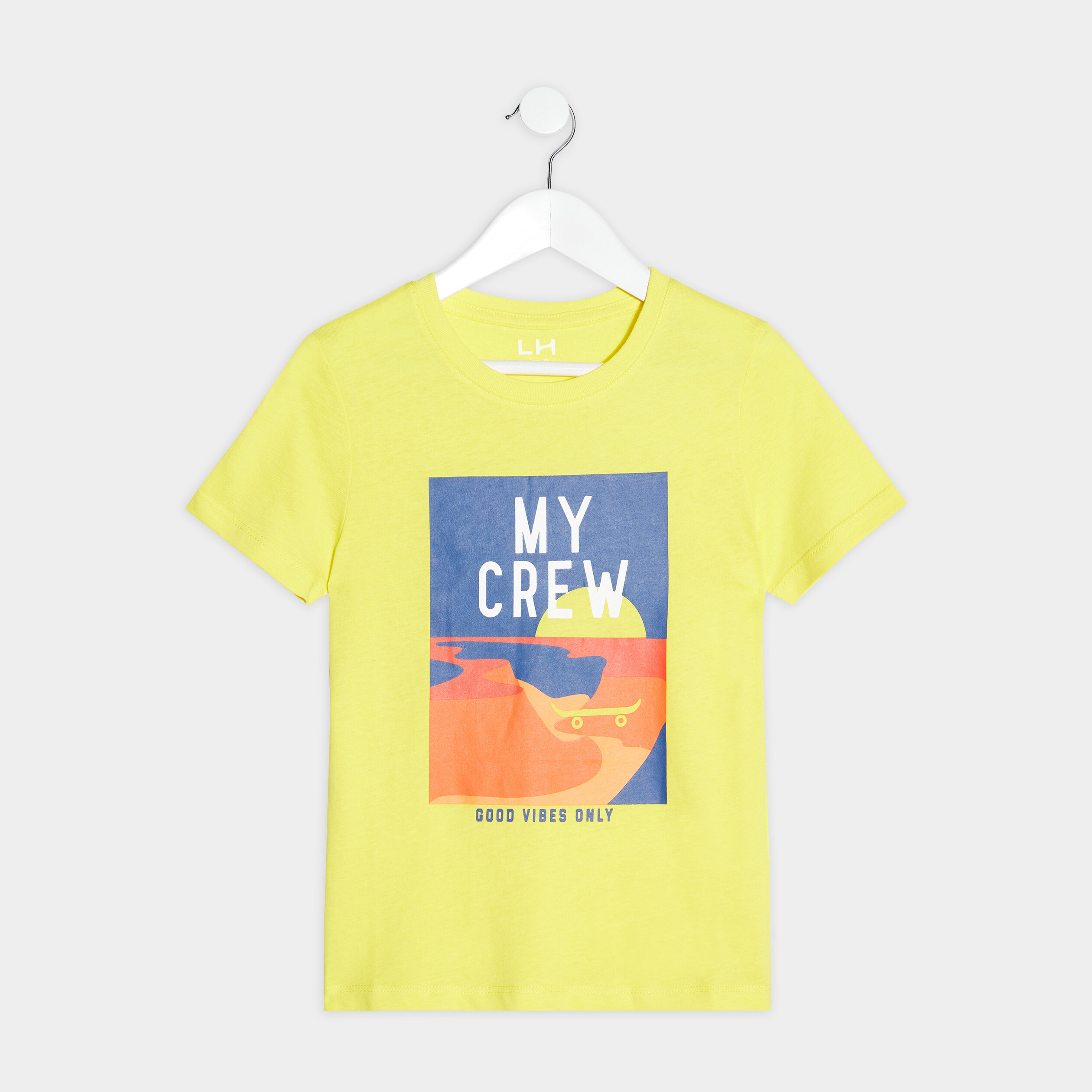 T-shirt manches courtes jaune citron garçon | La Halle