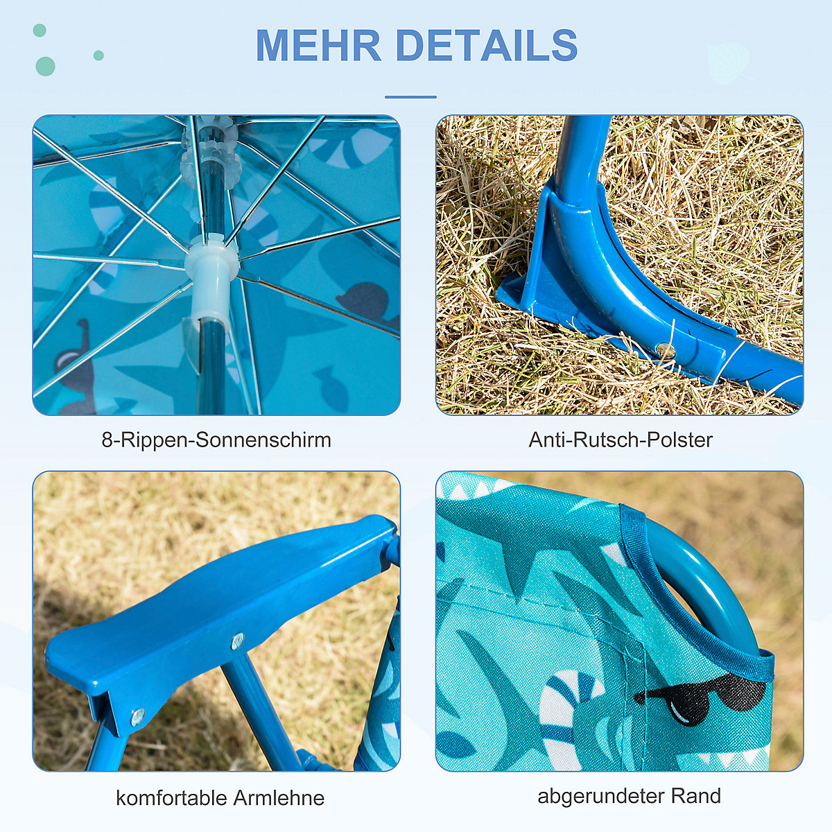 Kinder-Campingstuhl mit Sonnenschirm