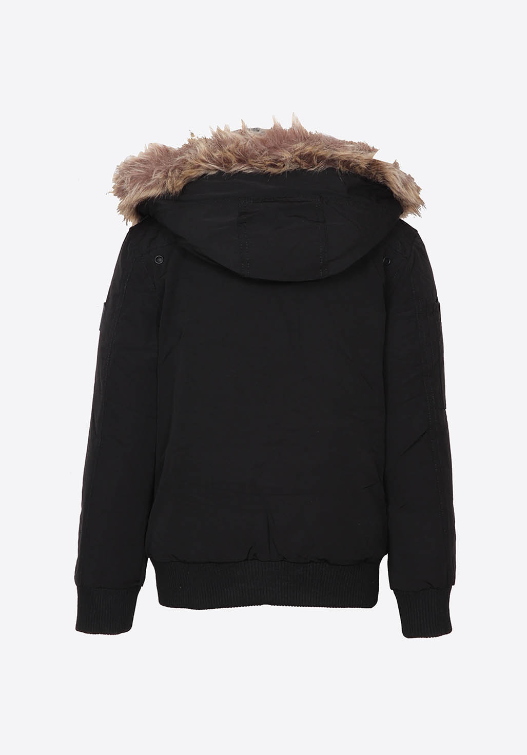 MENZO  Blouson noir Garçon en 100% polyester recyclé