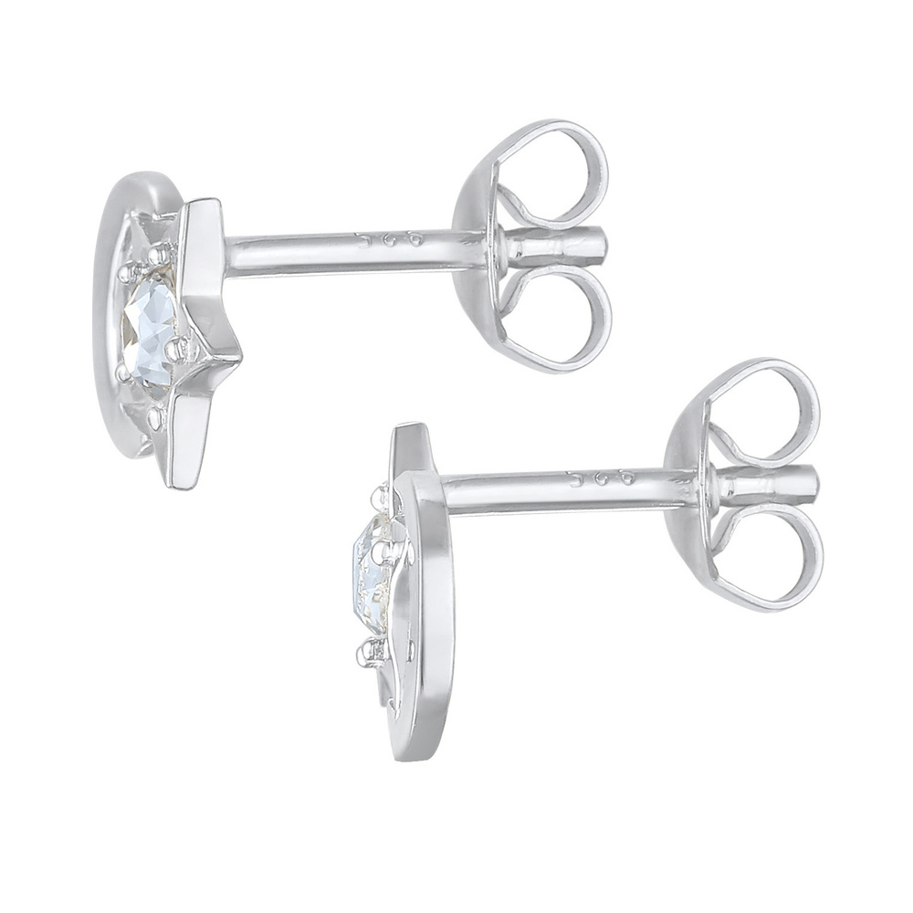 Elli Elli Boucles d'Oreilles Enfants clous d'oreilles demi-lune étoile avec cristal en Boucles d'oreilles