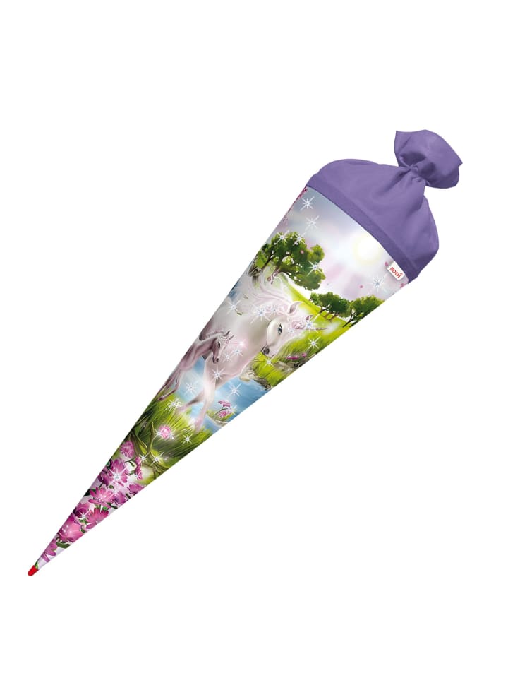ROTH Schultüte groß Einhorn mit Fohlen 70 cm, Glitter in Lila günstig kaufen onesize