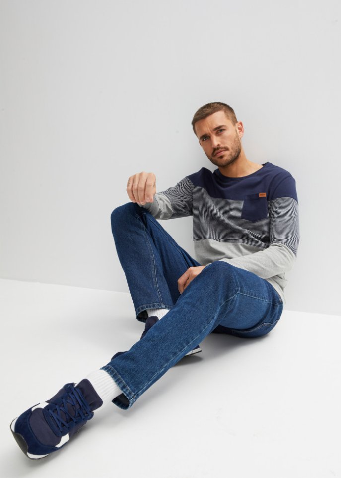Langarmshirt mit Colourblocking