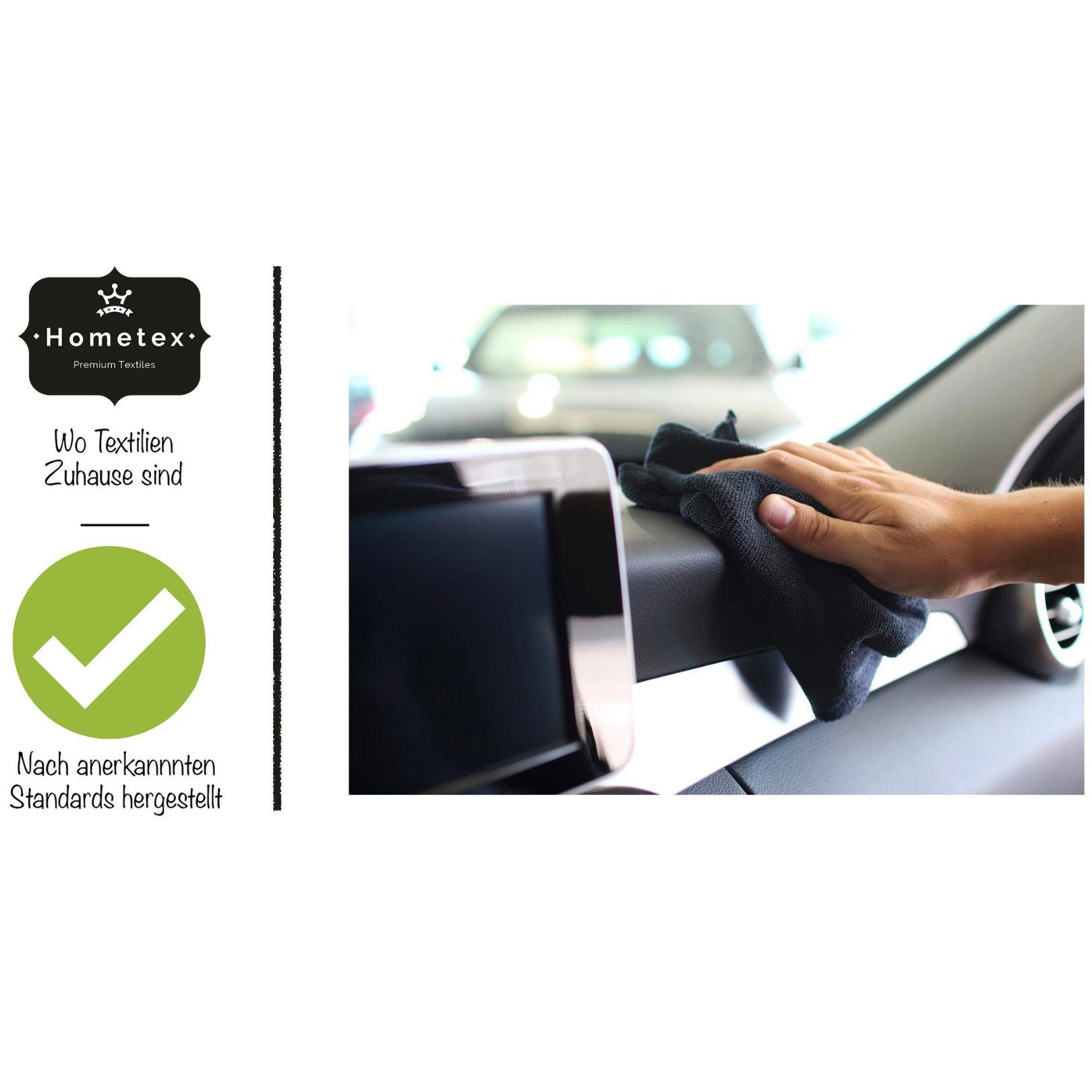 Hometex Premium Textiles Geschirrtuch Mikrofaser Putztuch, Staubtuch Reinigungstuch 40 x 40 cm, (10-tlg), Ideal für Autopflege, Küche und Barista