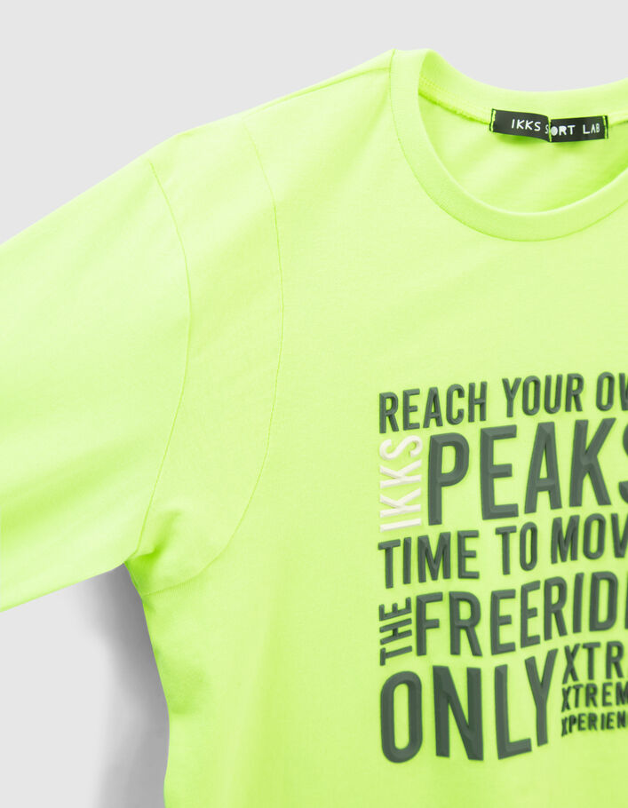 T-shirt vert fluo messages gomme garçon