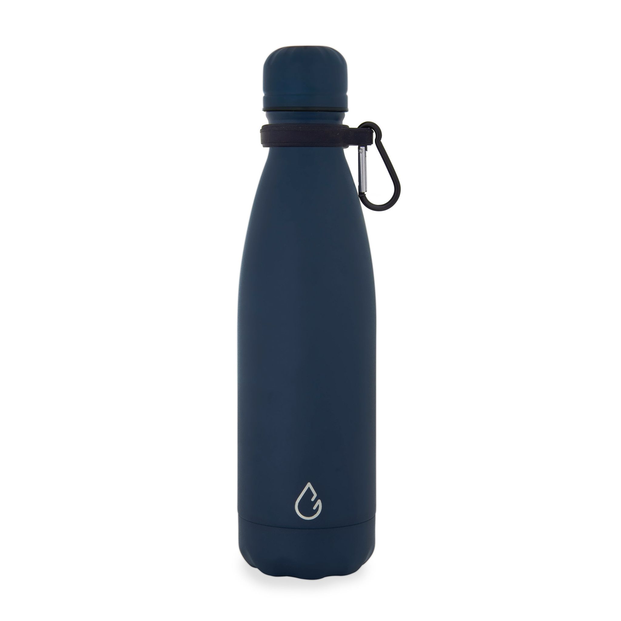 Wattamula Luxus Design Öko Edelstahl 500-ml-Wasserflasche mit Tragekarabiner