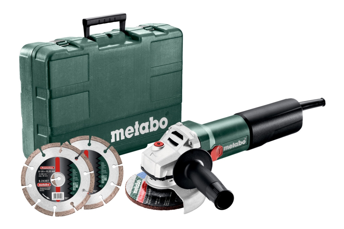 Meuleuse d'angle Metabo 600347510 WEQ 1400-125 SET 125 mm 1400 watts + 2 disques diamantés