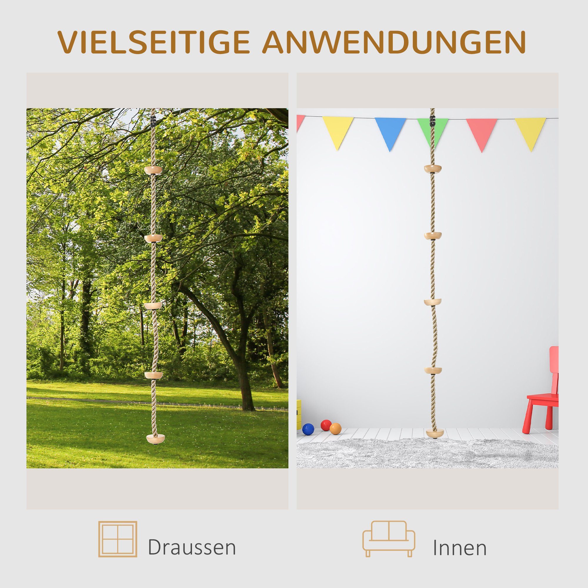 Outsunny Kinder Kletterseil Kletterseil