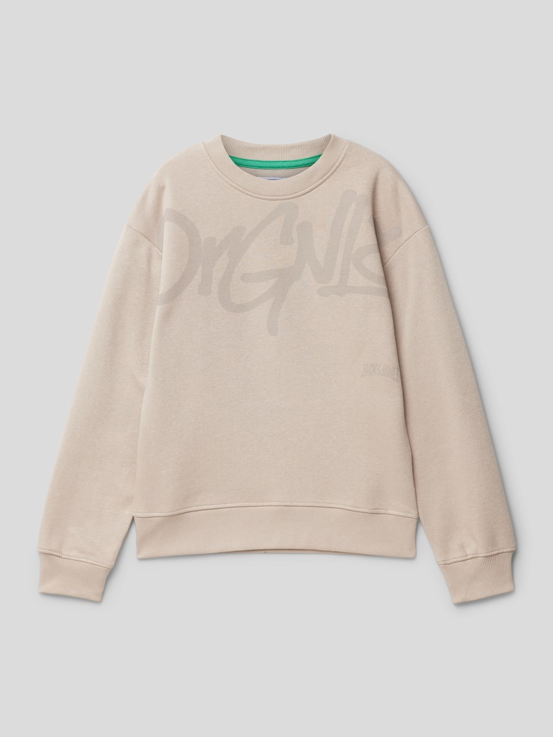 Sweatshirt mit Statement-Print Modell 'JORTRIBECA' in stein