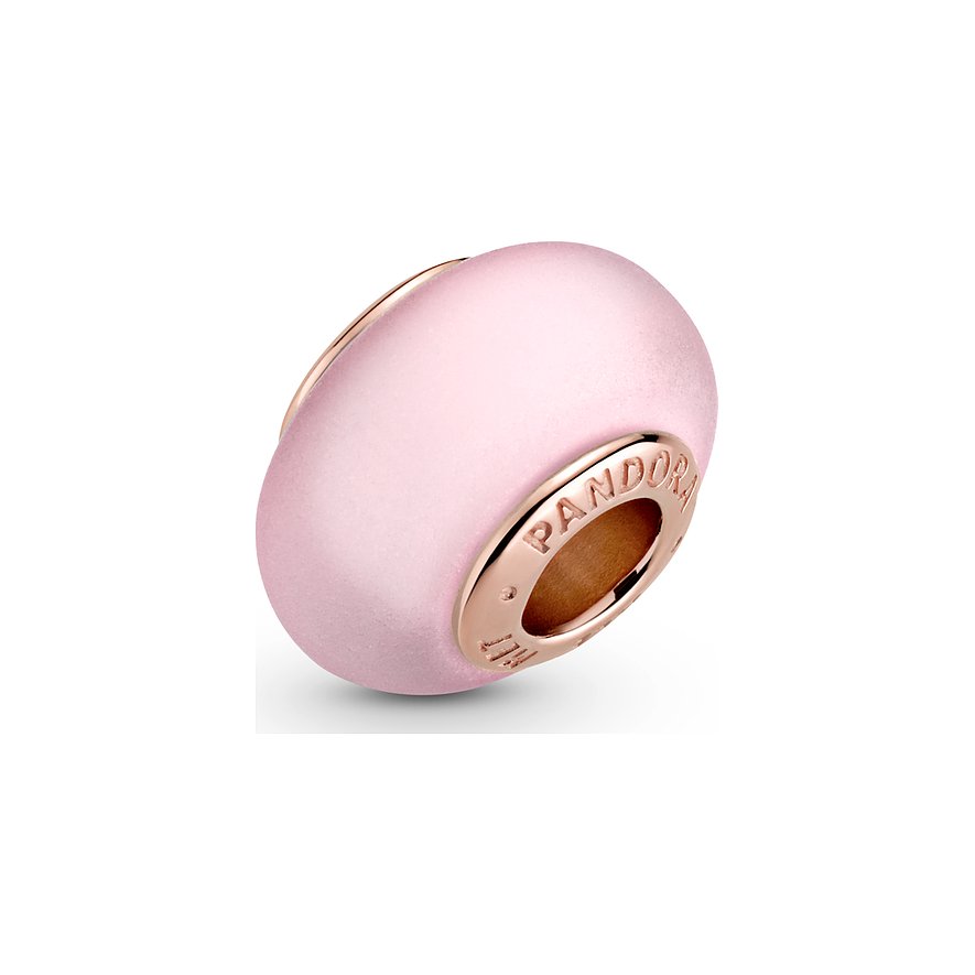 Pandora Charm Moments Mattes rosafarbenes Murano-Glas