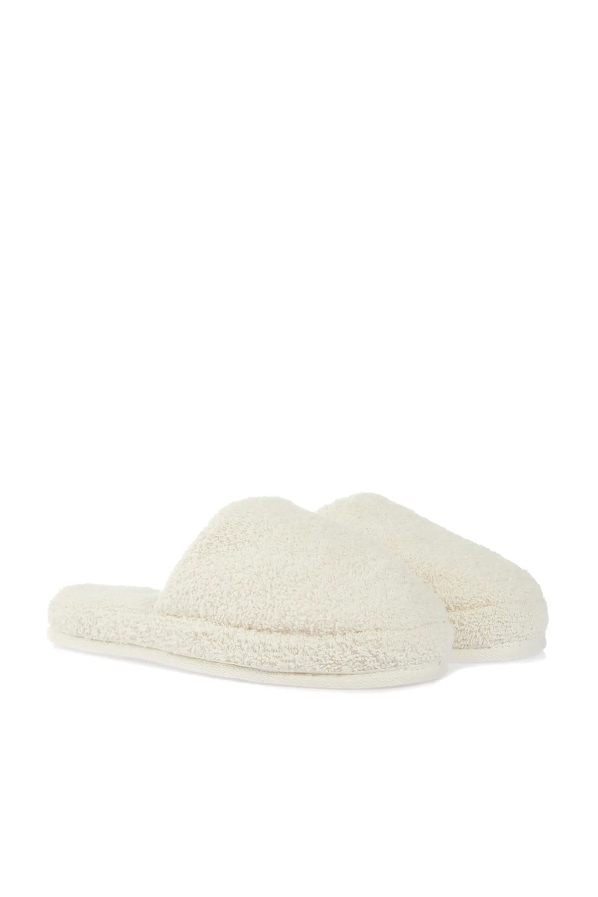 Trendyol Collection  Ecrufarbene Hausschuhe aus Chenille THMAW23ER00003