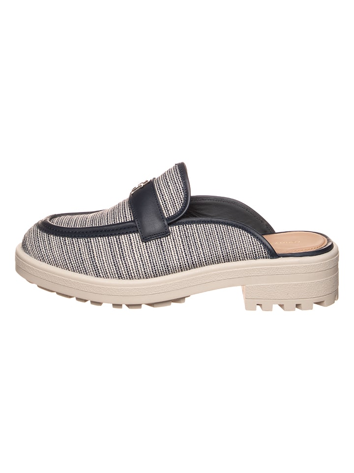 Tommy Hilfiger Shoes Leder-Clogs in Dunkelblau günstig kaufen 40