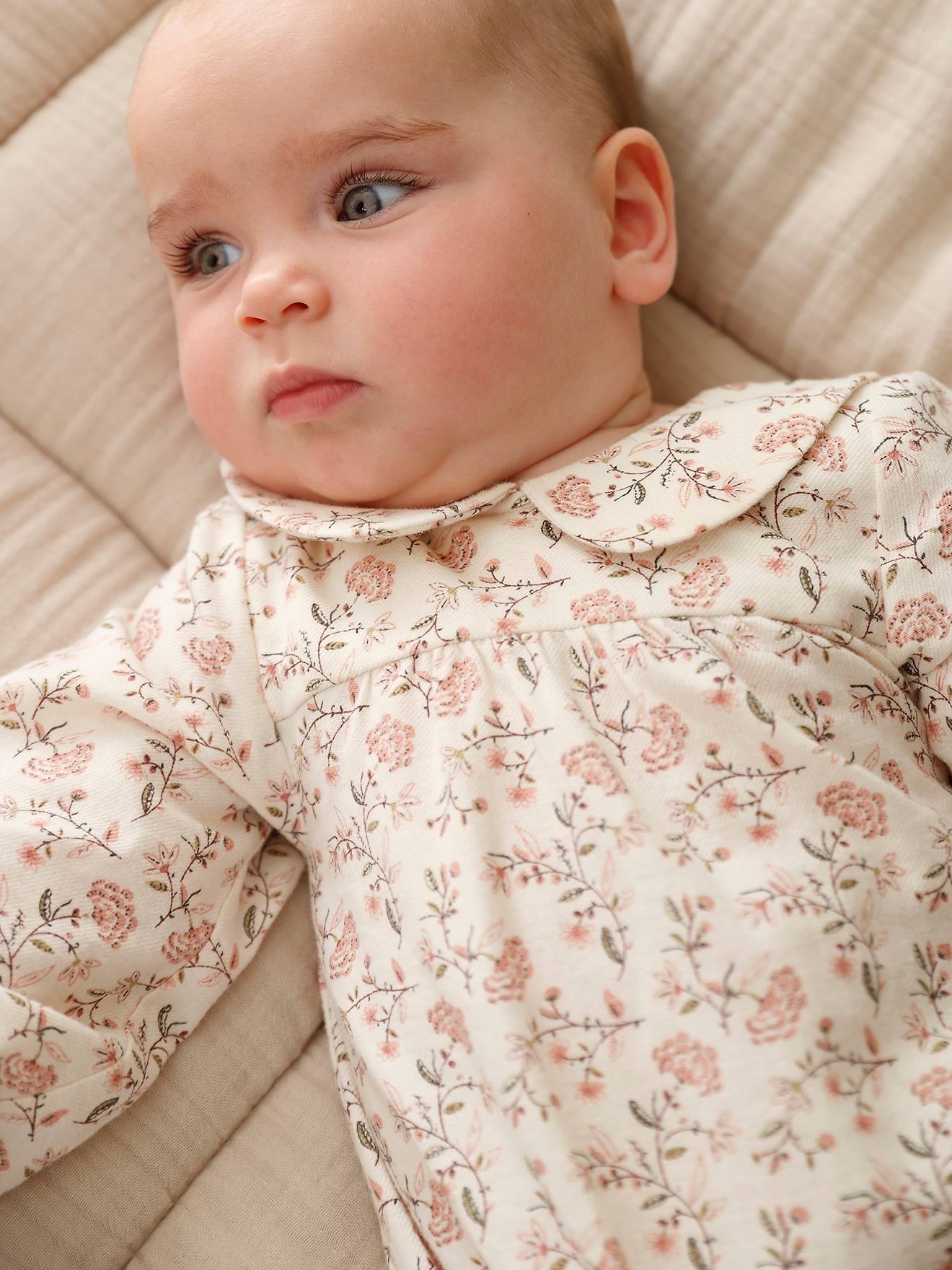Vertbaudet Baby Overall mit langen Ärmeln - wollweiß