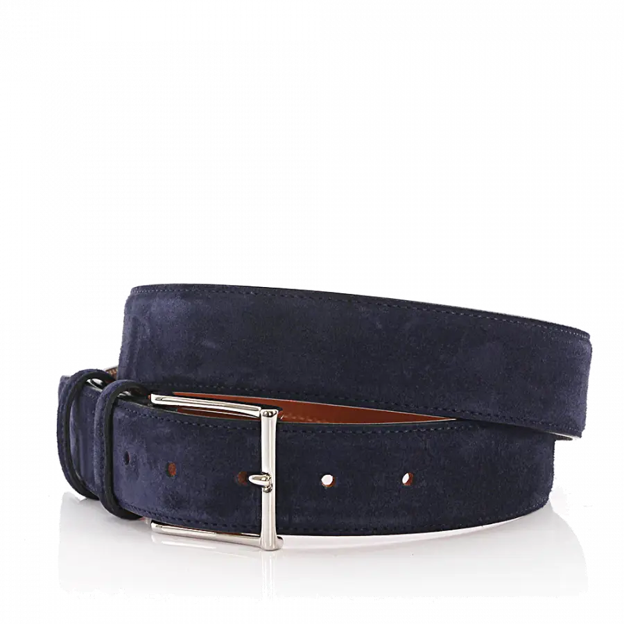 Santoni - Herrengürtel Veloursleder - blau