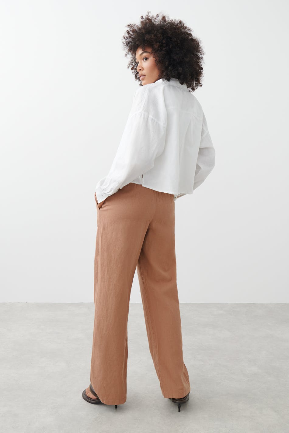 Linen blend trousers