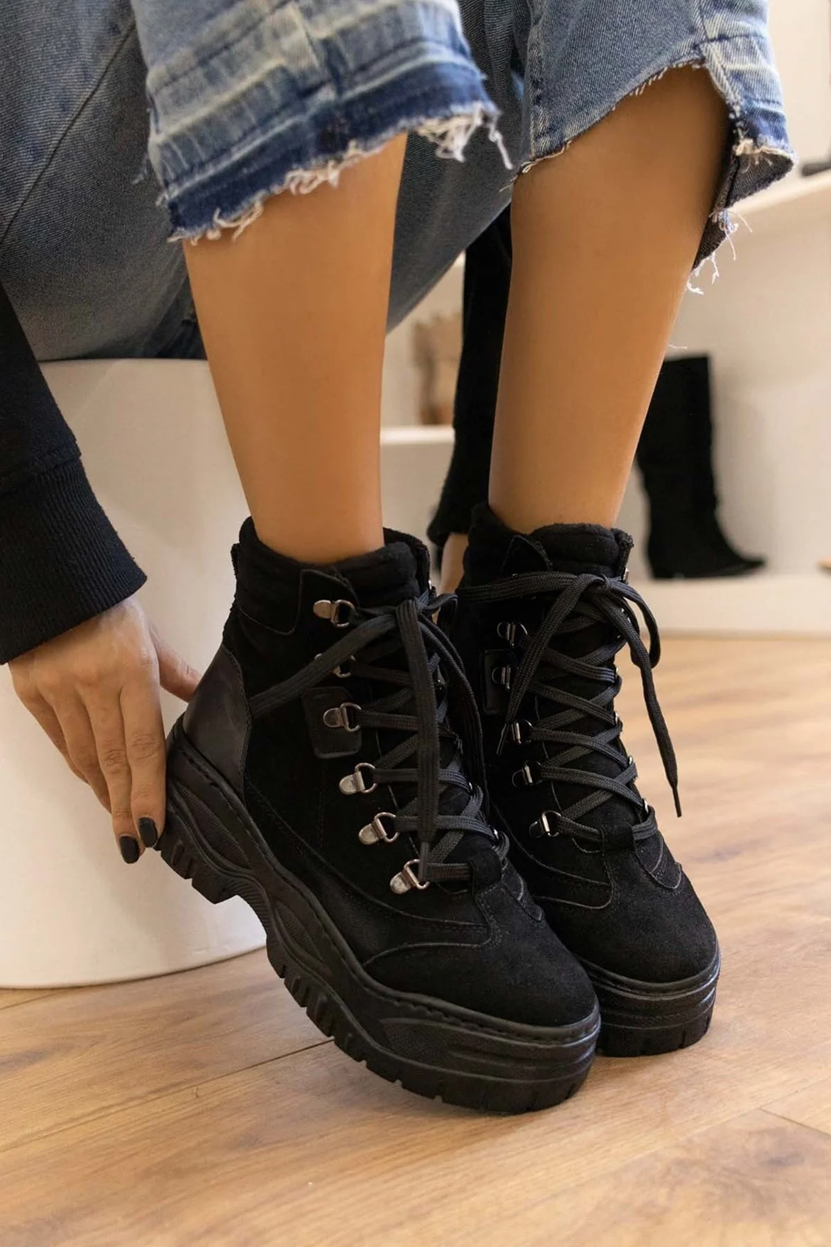 DARK SEER  Schwarze Damenstiefel
