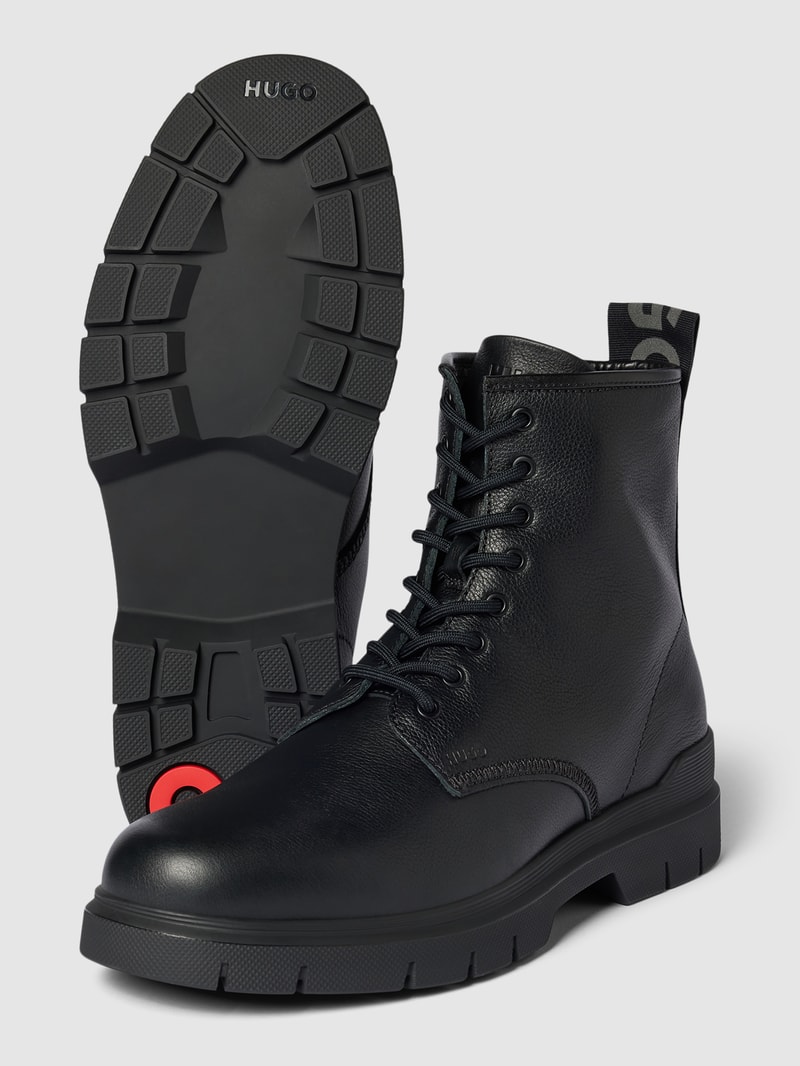 Schnürboots aus echtem Leder Modell 'Ryan' in schwarz