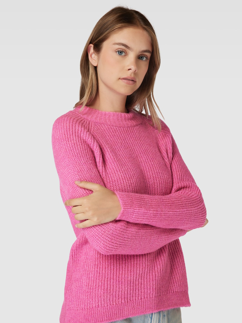 Strickpullover mit Rundhalsausschnitt Modell 'JADE' in pink