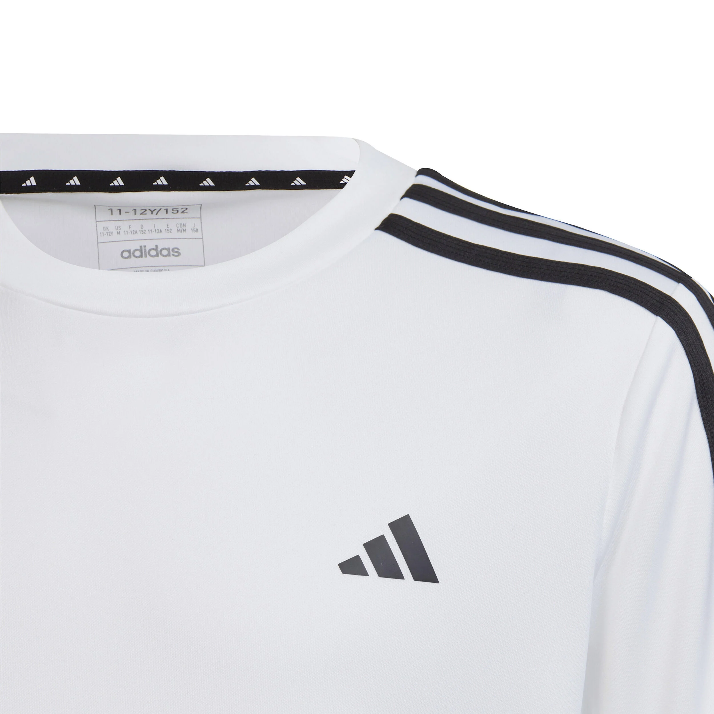 Essentials Train AEROREADY 3-Stripes Regular-Fit T-Shirt Jungen - Weiß, Schwarz