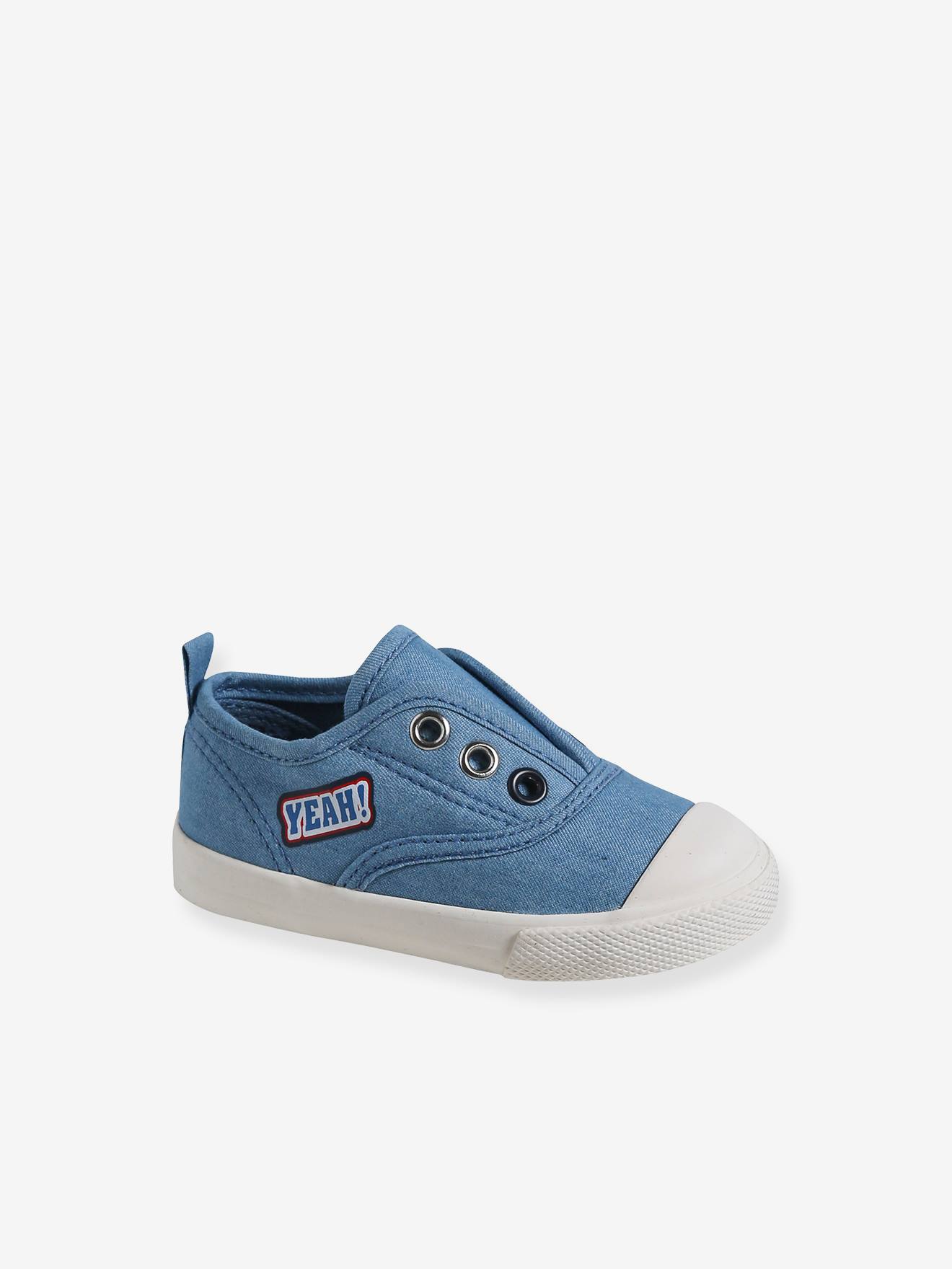 Vertbaudet Baby Stoff-Sneakers mit Gummizug - blau