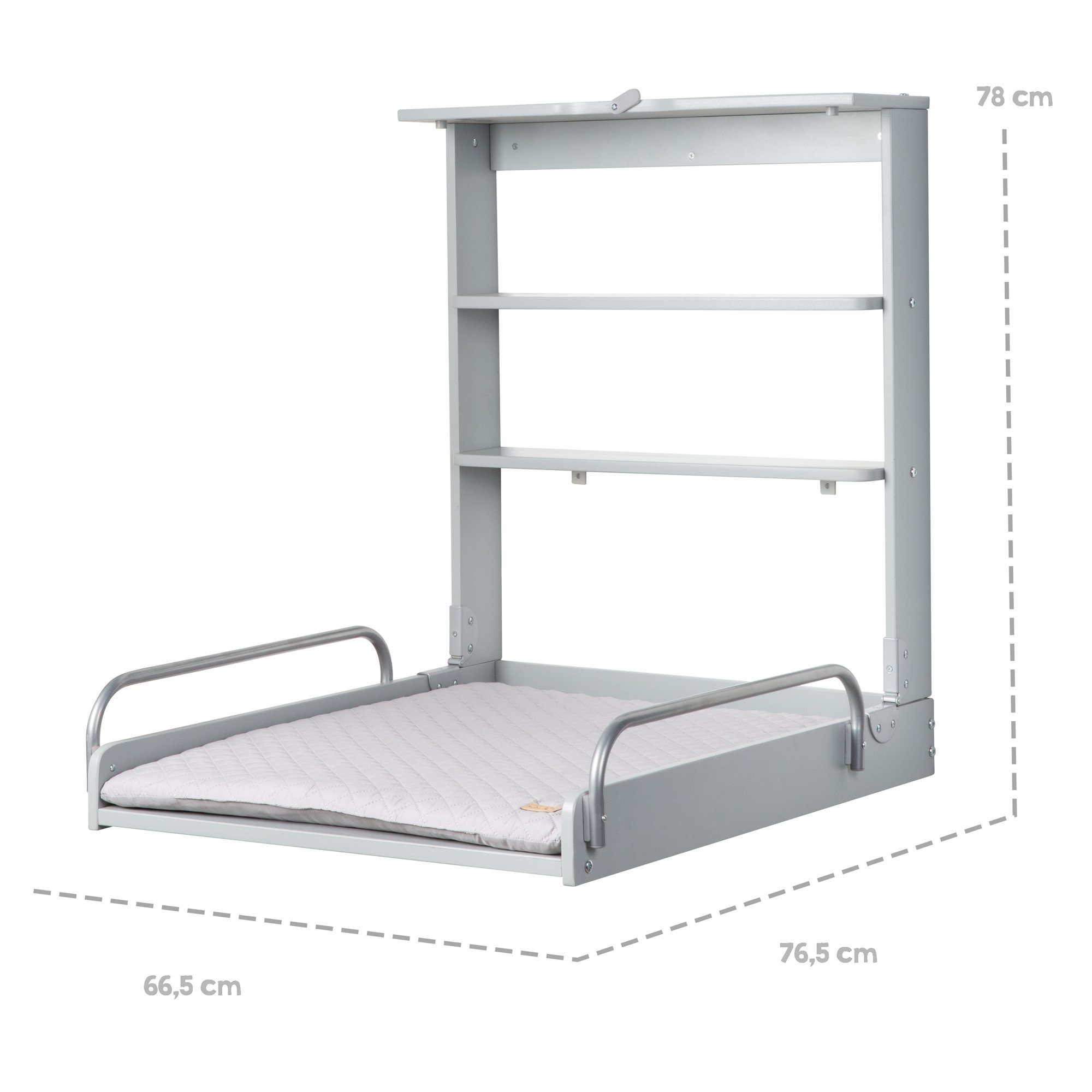 roba® Wickelregal roba Style, klappbares Wandwickelregal inkl. Wickelauflage, platzsparend