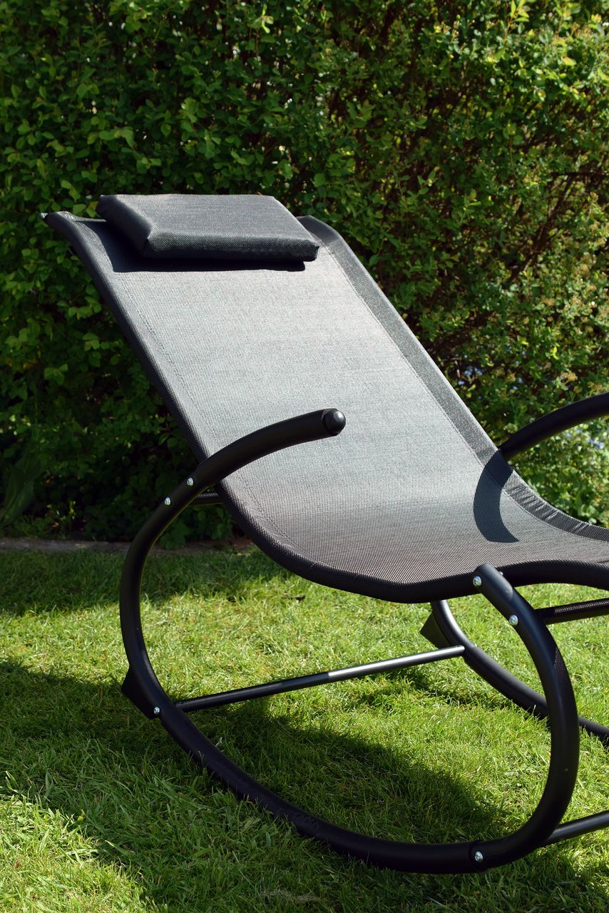 CHILLROI Schaukelgartenstuhl schwarz