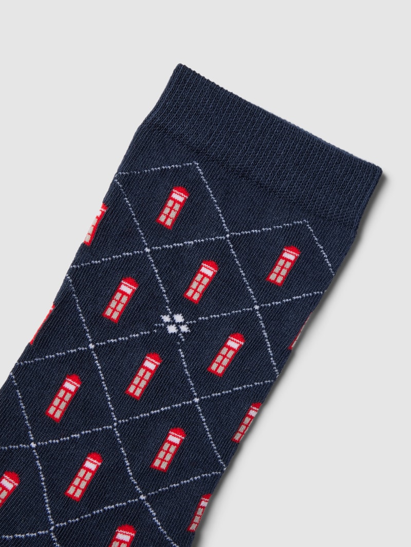Socken mit Allover-Muster in marineblau