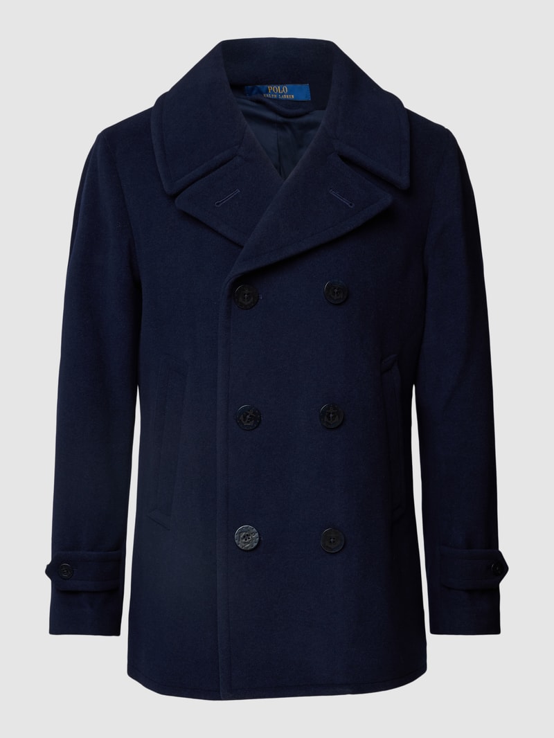 Jacke mit Reverskragen in marineblau