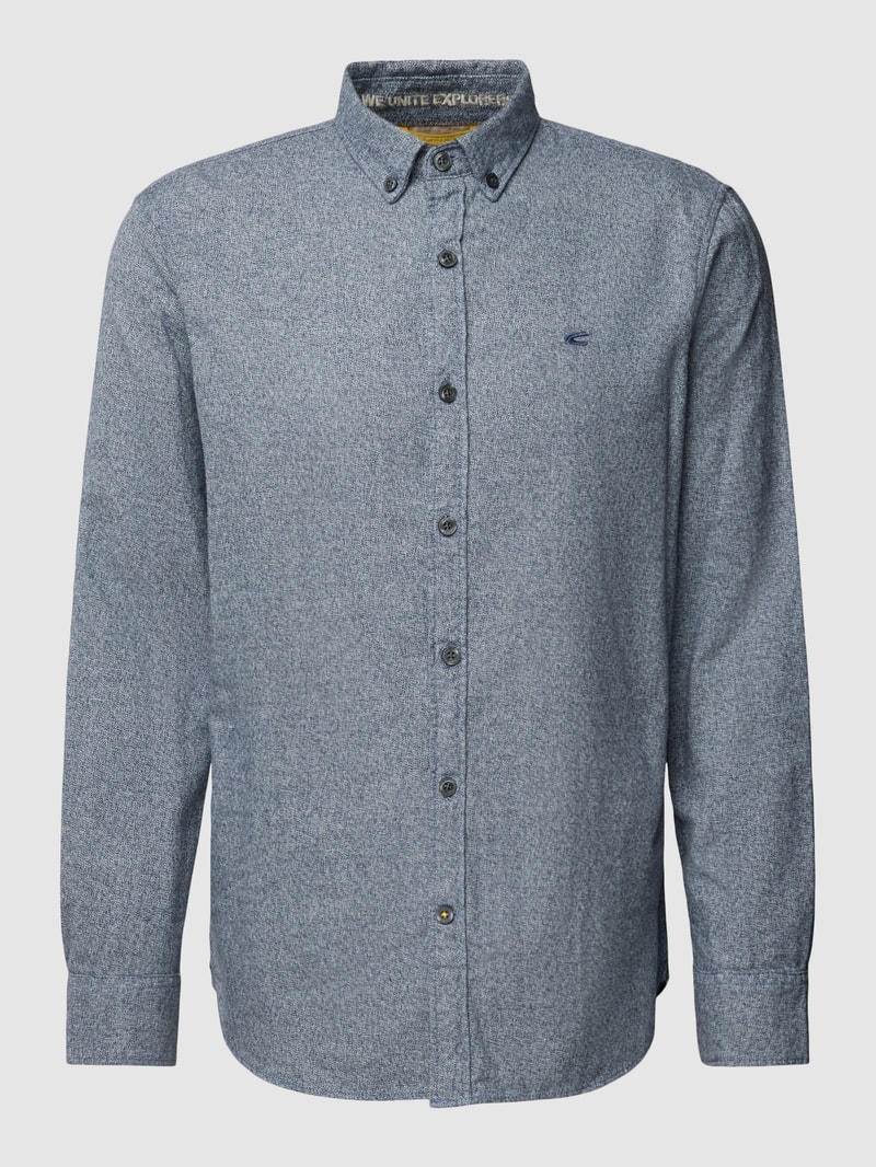 Regular Fit Freizeithemd mit Button-Down-Kragen in dunkelblau
